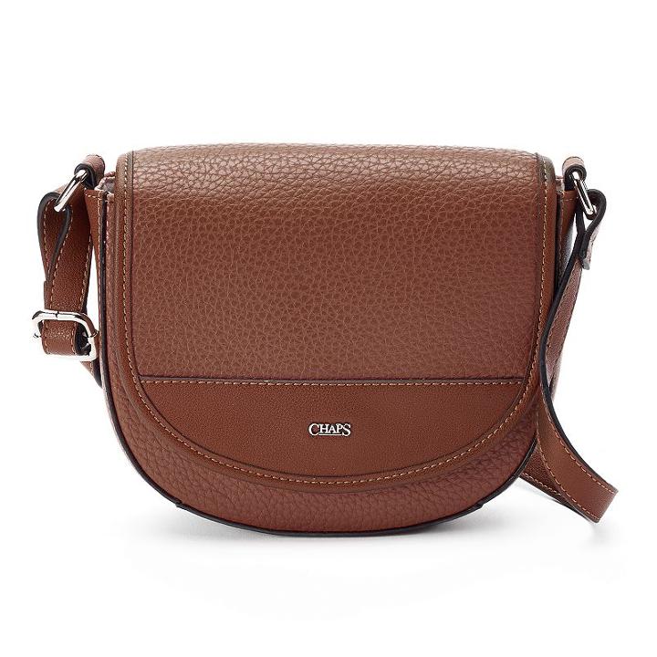 Chaps Mariam Crossbody Saddle Bag, Women's, Dark Brown