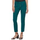 Juniors' Candie's&reg; Button Front Ankle Pants, Teens, Size: 5, Green