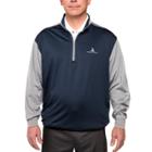 Men's Pebble Beach Classic-fit Colorblock Quarter-zip Performance Golf Pullover Sweater, Size: Xxl, Dark Blue