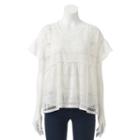 Women's Lc Lauren Conrad Crochet Ruffle Top, Size: Xl, White Oth