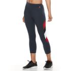 Women's Fila Sport&reg; Side Panel Strip Capri Leggings, Size: Large, Blue (navy)