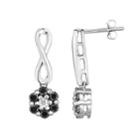 Sterling Silver 1/2 Carat T.w. Black & White Diamond Cluster Infinity Drop Earrings, Women's