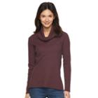 Women's Woolrich Fairmount Waffle-weave Cowlneck Top, Size: Xxl, Drk Purple