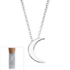 Sterling Silver Moon Necklace, Women's, Grey