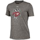 Women's Under Armour Wisconsin Badgers Tri Blend Tee, Size: Small, Grey