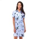 Women's Indication Floral Shirtdress, Size: 10, Blue