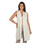 Women's Harve Benard Long Sweater Vest, Size: Large, White Oth