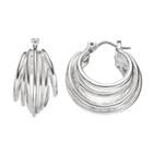 Dana Buchman Multi Row Nickel Free Hoop Earrings, Women's, Silver