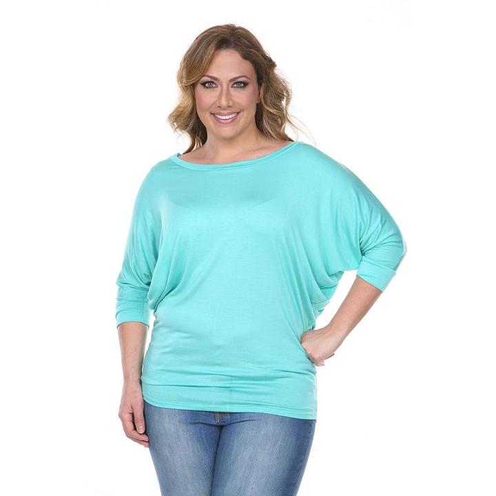 Plus Size White Mark Dolman Top, Women's, Size: 3xl, Green Oth