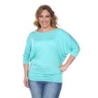 Plus Size White Mark Dolman Top, Women's, Size: 3xl, Green Oth