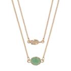 Lc Lauren Conrad Leaf & Green Simulated Drusy Layered Necklace Set, Women's, Turq/aqua