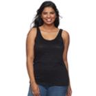 Juniors' Plus Size So&reg; Lace Tank, Teens, Size: 1xl, Black