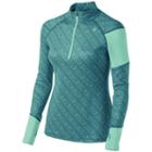 Asics Thermostripe Half-zip Mockneck Running Top - Women's, Size: Large, Blue Other