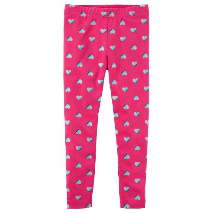 Girls 4-8 Carter's Print Leggings, Size: 4, Pink Heart