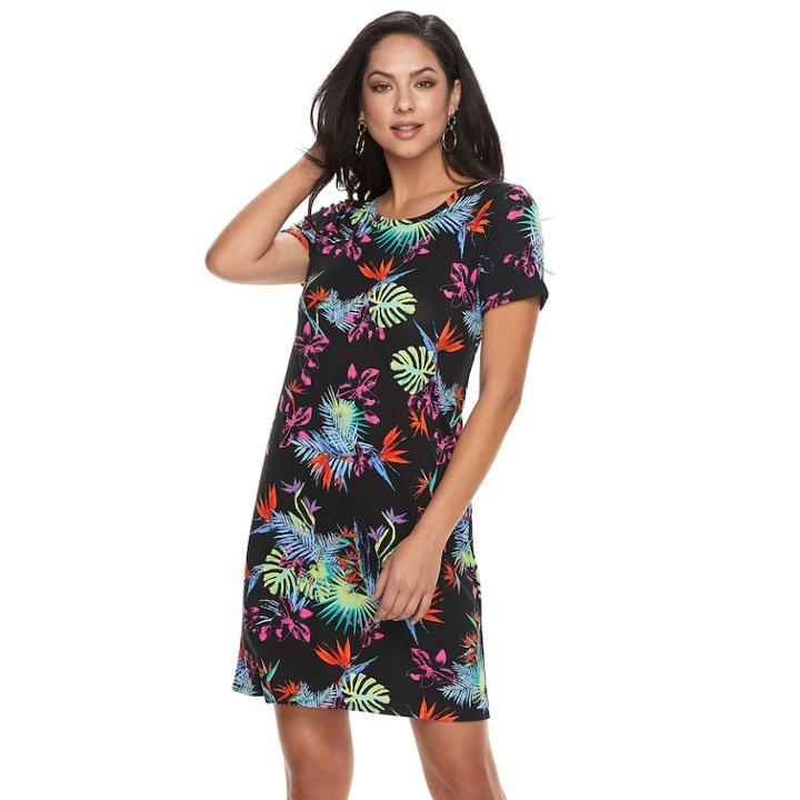 Women's Apt. 9&reg; Cuffed T-shirt Dress, Size: Small, Oxford