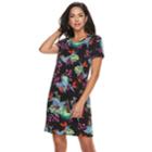 Women's Apt. 9&reg; Cuffed T-shirt Dress, Size: Small, Oxford
