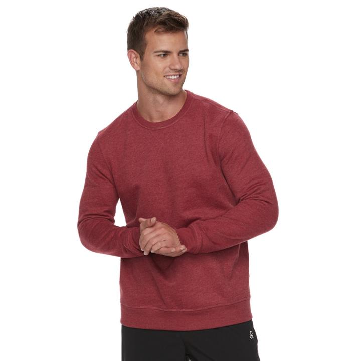 Men's Tek Gear&reg; Crewneck Ultra Soft Fleece, Size: Xl, Red