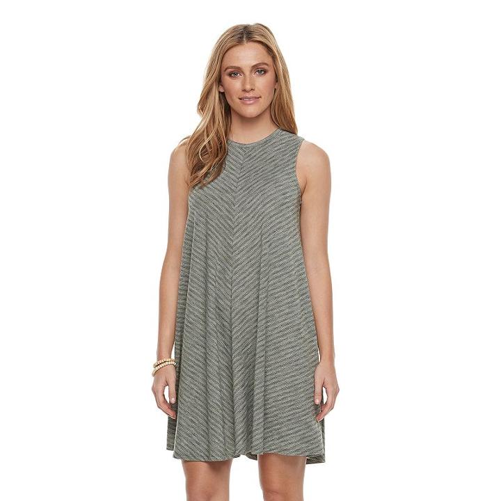 Women's Sonoma Goods For Life&trade; Mitered Swing Dress, Size: Xl, Green