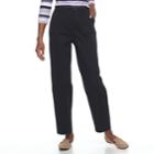 Women's Croft & Barrow&reg; Relaxed Twill Pants, Size: 6, Black