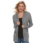 Juniors' So&reg; Drop Shoulder Rib Sleeve Cardigan, Teens, Size: Xl, Black