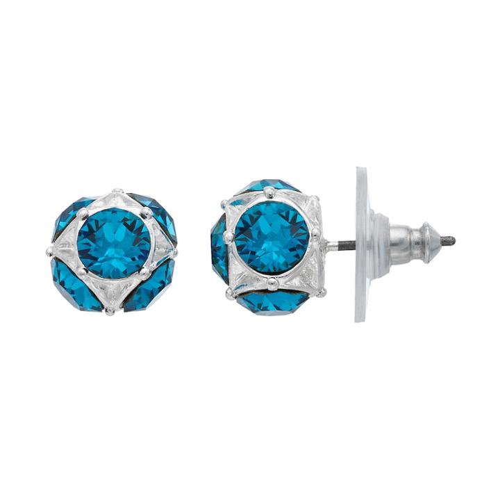 Dana Buchman Crystal Button Stud Earrings, Women's, Blue