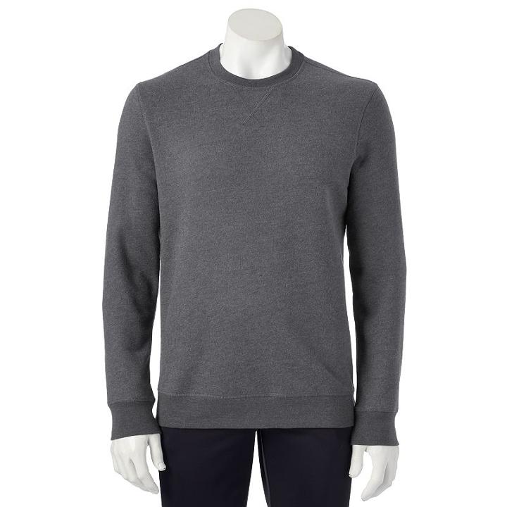 Big & Tall Tek Gear&reg; Fleece Crew Sweatshirt, Men's, Size: 2xb, Dark Grey