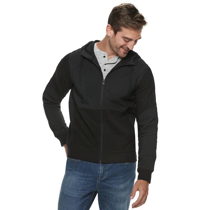 Men's Marc Anthony Slim-fit Mixed Media Full-zip Jacket, Size: Xl, Black