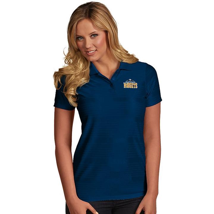 Women's Antigua Denver Nuggets Illusion Polo, Size: Xxl, Blue (navy)