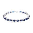 Sterling Silver Lab-created Sapphire Bracelet, Women's, Blue