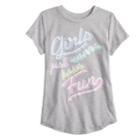 Girls 4-10 Jumping Beans&reg; Girls Just Wanna Have Fun Graphic Tee, Size: 4, Med Grey