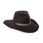 Women's Scala Feather Trimmed Safari Hat, Brown Over