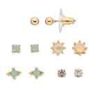 Lc Lauren Conrad Green Simulated Opal Nickel Free Stud Earring Set, Women's, Multicolor