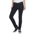 Juniors' So&reg; Perfectly Soft Embroidered Skinny Jeans, Girl's, Size: 9, Dark Blue