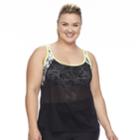 Plus Size N Mesh Double Up Waist Minimizer Tankini Top, Women's, Size: 2xl, Oxford