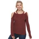 Juniors' Pink Republic Cold-shoulder Sweater, Teens, Size: Large, Red