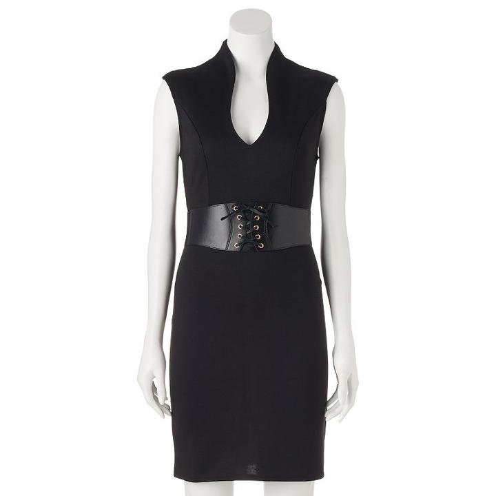 Juniors' Almost Famous Drop Shoulder Bodycon Dress, Teens, Size: Xl, Black