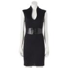 Juniors' Almost Famous Drop Shoulder Bodycon Dress, Teens, Size: Xl, Black