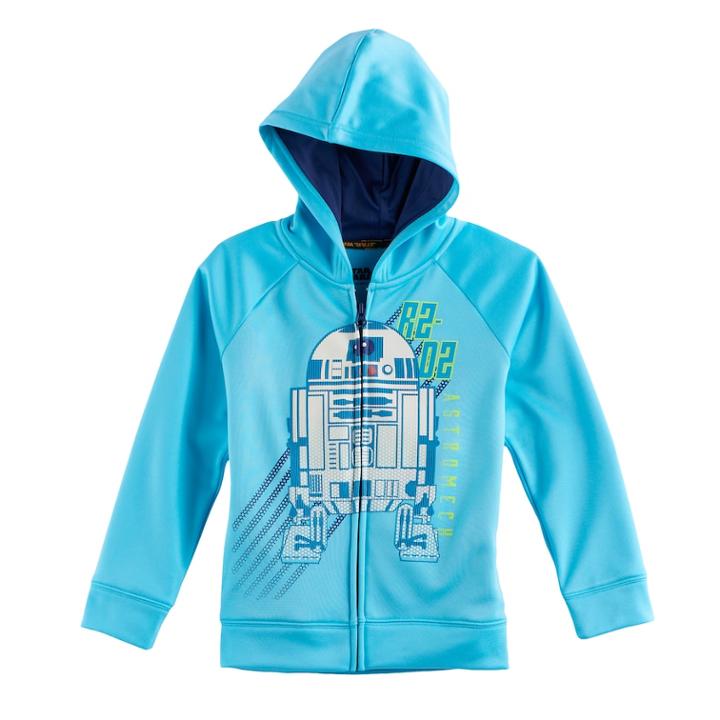 Boys 4-7x Star Wars A Collection For Kohl's Glow-in-the-dark R2-d2 Zipper Hoodie, Size: 5, Blue