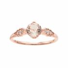Lc Lauren Conrad 10k Rose Gold Morganite & 1/10 Carat T.w. Diamond Ring, Women's, Size: 7, Pink