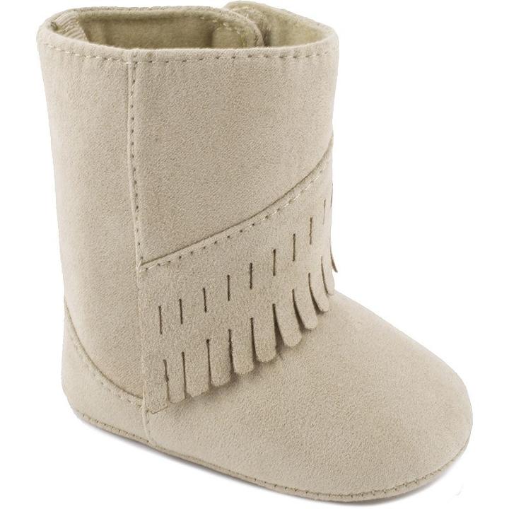 Baby Wee Kids Faux-suede Fringe Moccasin Boot Crib Shoes, Infant Girl's, Size: 0, Lt Brown