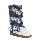 Muk Luks Shawna Women's Fringe Boots, Girl's, Size: 10, White