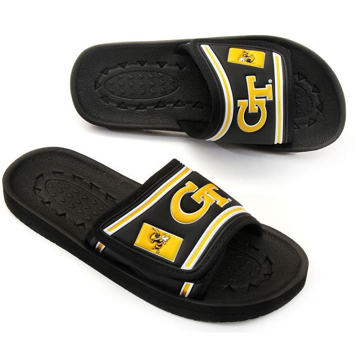 Adult Georgia Tech Yellow Jackets Slide Sandals, Size: Xs, Black