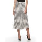 Women's Dana Buchman Mitered Midi Skirt, Size: Large, Beig/green (beig/khaki)