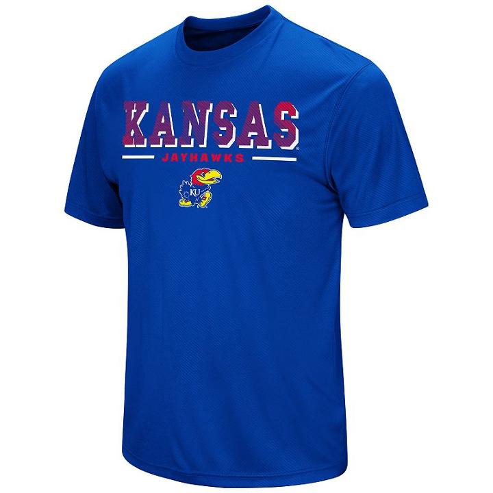 Men's Colosseum Kansas Jayhawks Embossed Tee, Size: Xl, Med Blue