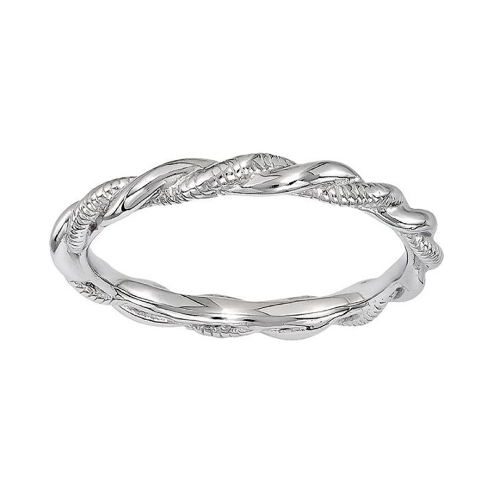 Stacks And Stones Sterling Silver Twist Ring, Women's, Size: 9, Grey