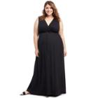 Plus Size Maternity Oh Baby By Motherhood&trade; Surplice Maxi Dress, Women's, Size: 2xl, Black