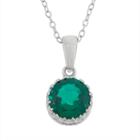 Tiara Lab-created Emerald Sterling Silver Pendant Necklace, Women's, Size: 18, Green