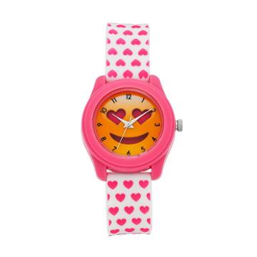 Limited Too Kids' Heart Eyes Emoji Watch, Size: Small, White