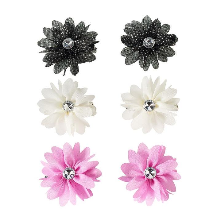 Girls 4-16 6-pk. Flower Hair Clips, Drk Purple