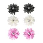 Girls 4-16 6-pk. Flower Hair Clips, Drk Purple